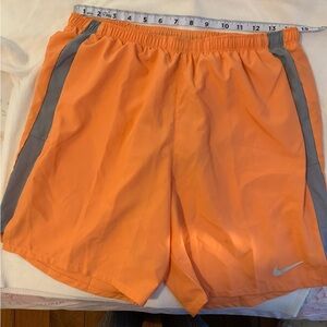Nike Orange and Gray Athletic Shorts